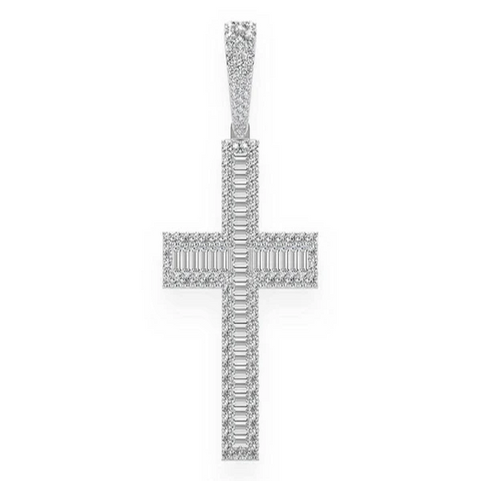 4.00CTW Baguette Diamond Cross Pendant  customdiamjewel   