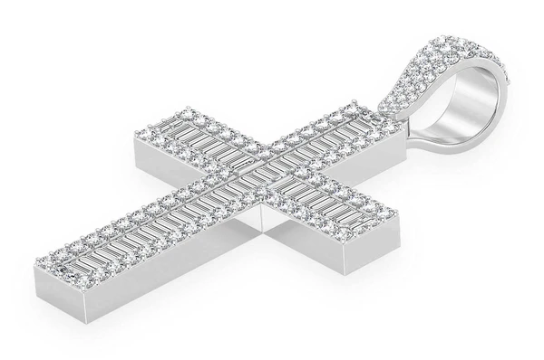 4.00CTW Baguette Diamond Cross Pendant  customdiamjewel   