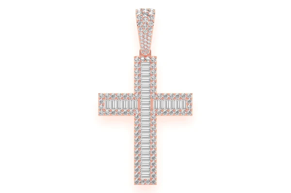 4.00CTW Baguette Diamond Cross Pendant  customdiamjewel   