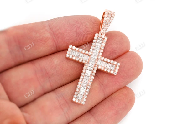 4.00CTW Baguette Diamond Cross Pendant  customdiamjewel   