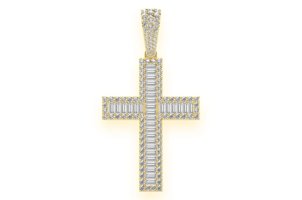 4.00CTW Baguette Diamond Cross Pendant  customdiamjewel   