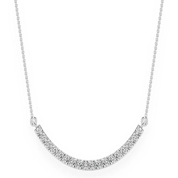 0.15CTW Curved Bar Diamond Necklace Pendant  customdiamjewel   