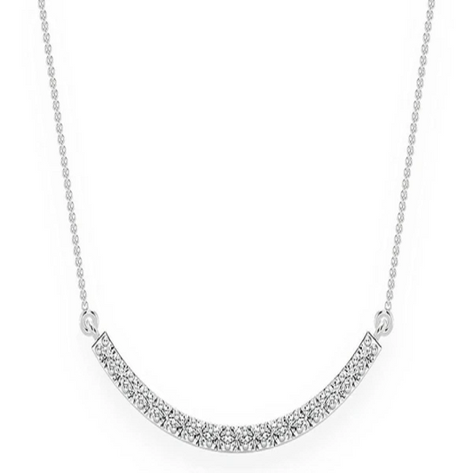 0.15CTW Curved Bar Diamond Necklace Pendant  customdiamjewel   