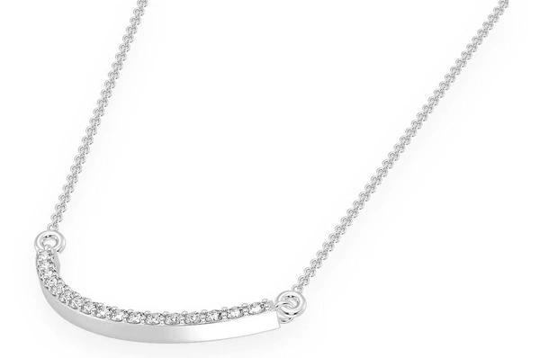 0.15CTW Curved Bar Diamond Necklace Pendant  customdiamjewel   