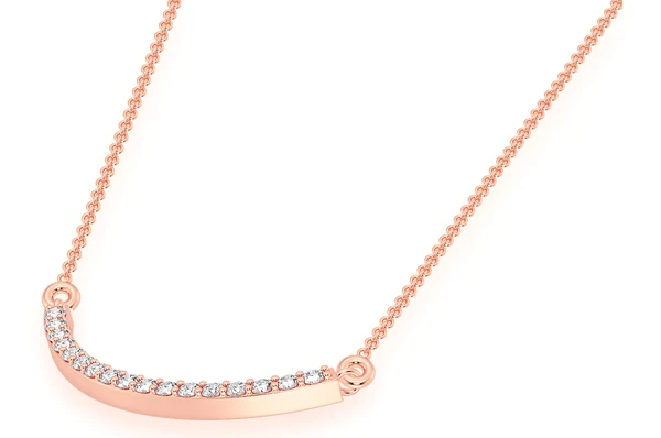 0.15CTW Curved Bar Diamond Necklace Pendant  customdiamjewel   