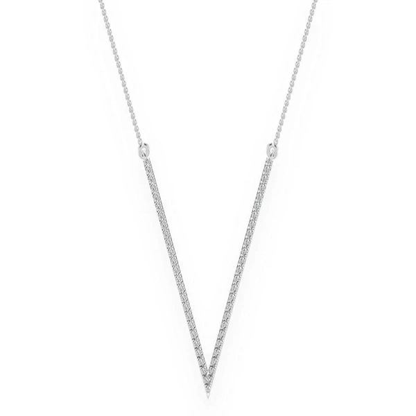 0.33CTW  Diamond V Shape Necklace Pendant  customdiamjewel   