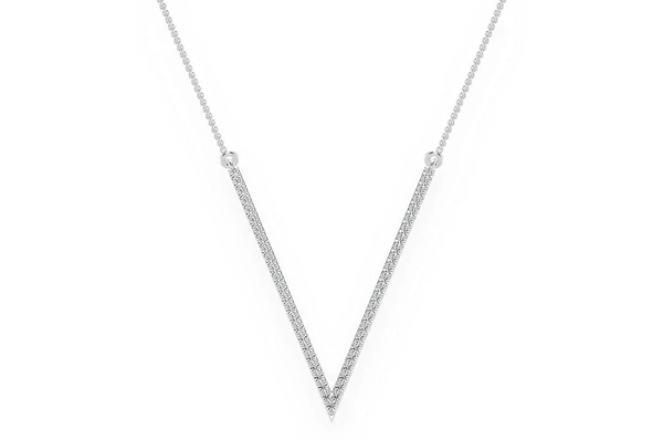 0.33CTW  Diamond V Shape Necklace Pendant  customdiamjewel   