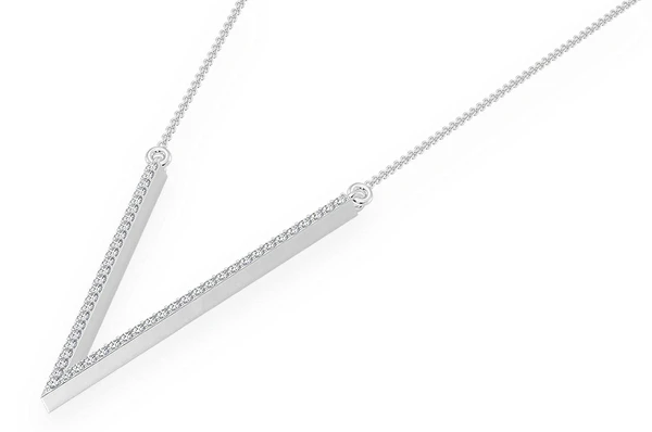 0.33CTW  Diamond V Shape Necklace Pendant  customdiamjewel   