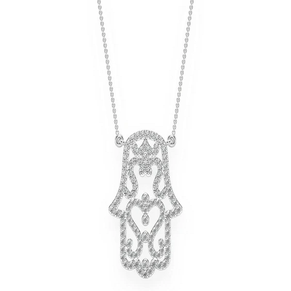 0.50CTW Hamsa Silhouette Pendant  customdiamjewel   