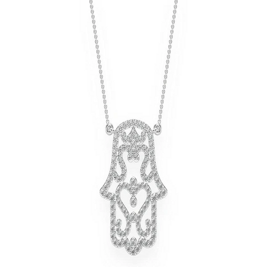 0.50CTW Hamsa Silhouette Pendant  customdiamjewel   