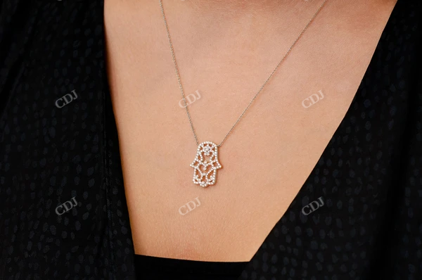 0.50CTW Hamsa Silhouette Pendant  customdiamjewel   