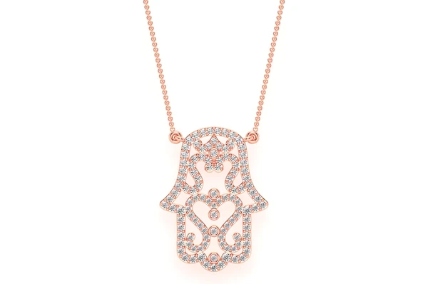 0.50CTW Hamsa Silhouette Pendant  customdiamjewel   