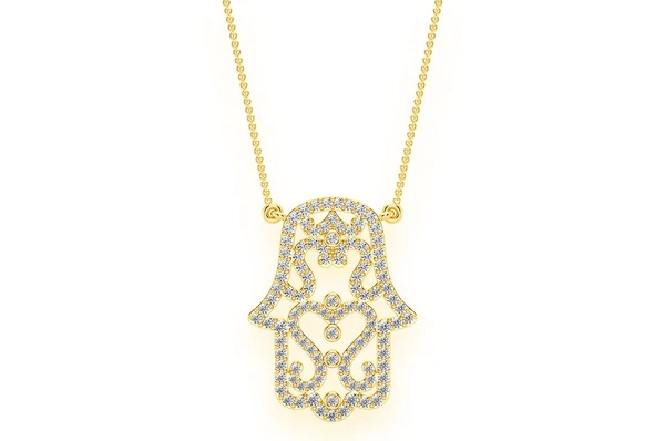 0.50CTW Hamsa Silhouette Pendant  customdiamjewel   