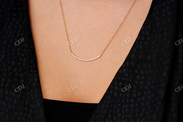 0.20CTW Curved Bar Necklace Pendant  customdiamjewel   