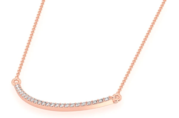 0.20CTW Curved Bar Necklace Pendant  customdiamjewel   