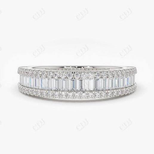 0.75CTW Baguette Cut Lab Grown Diamond Half Eternity Wedding Band  customdiamjewel 10KT White Gold VVS-EF