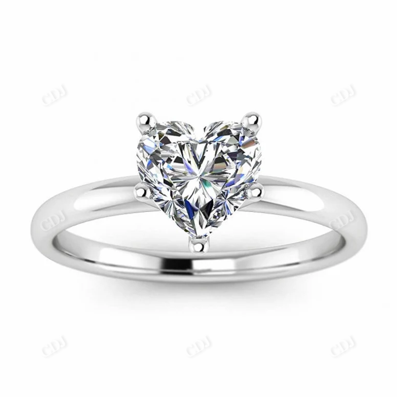 Classic Heart Shaped Moissanite Engagement Ring  customdiamjewel 10 KT White Gold VVS-EF