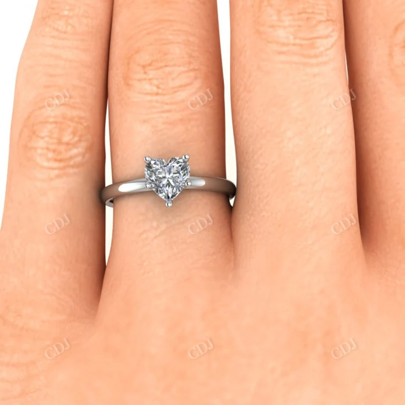 Classic Heart Shaped Moissanite Engagement Ring  customdiamjewel   