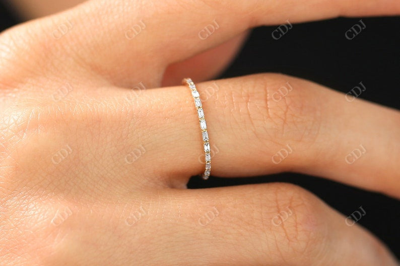 0.15CTW East West Baguette Shape Natural Diamond Half Eternity Band  customdiamjewel   