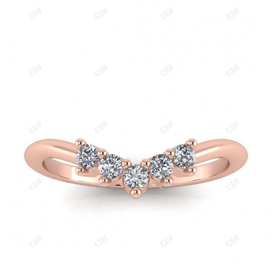 0.15CTW Rose Gold Curved Diamond Wedding Band  customdiamjewel   