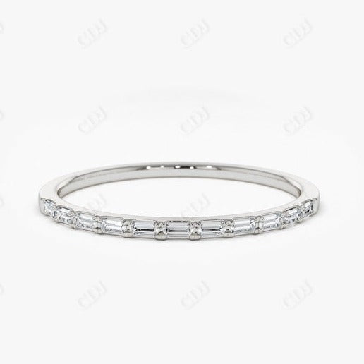 0.15CTW Baguette Lab Grown Diamond Stackable Wedding Ring  customdiamjewel 10KT White Gold VVS-EF