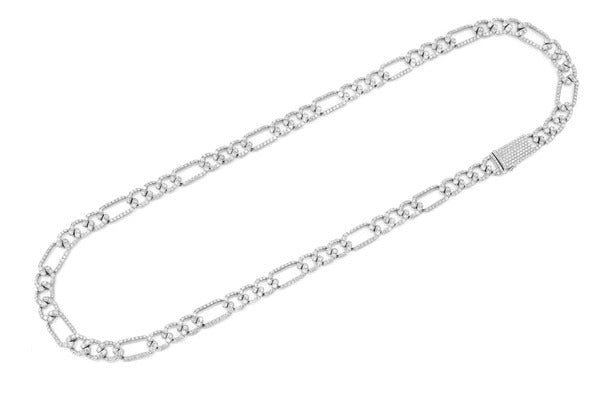 Diamond Figaro Link Chain Hip Hop Necklace  customdiamjewel   