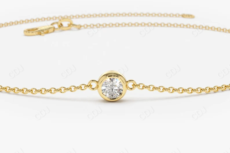 0.11CTW Moissanite Dainty Solitaire Diamond Bracelet  customdiamjewel   