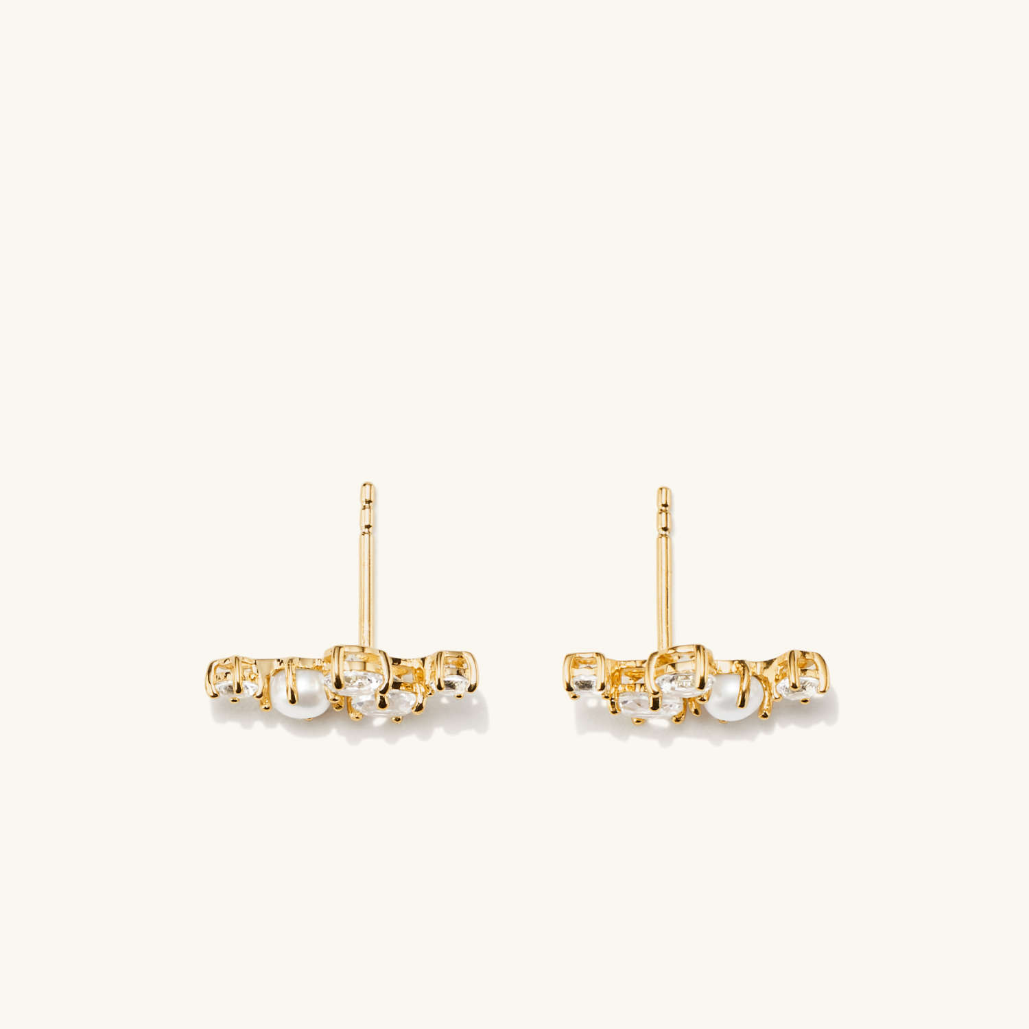 Round Cut Natural Diamond Mini Topaz Climber Studs Earrings  customdiamjewel   