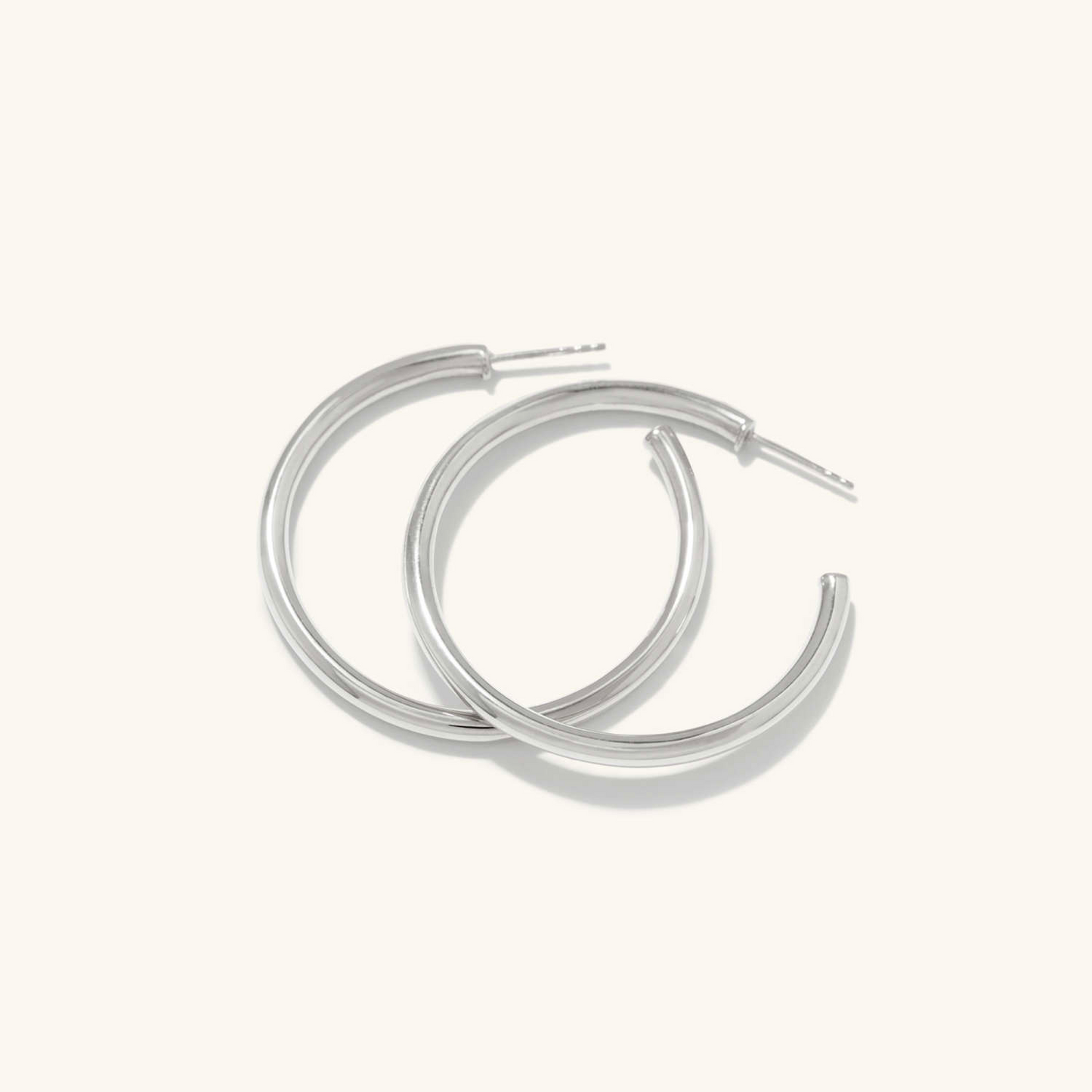 Round Tube Shape 14K Gold Hoop Earrings  customdiamjewel   