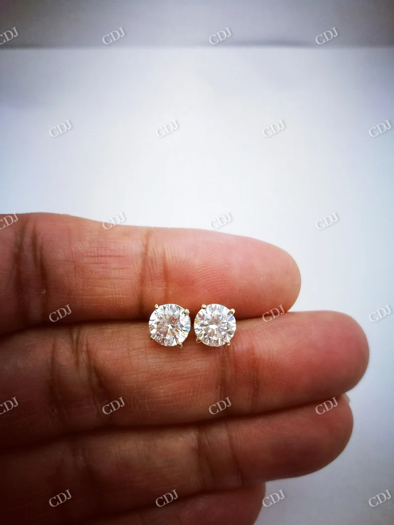 2.0CT Moissanite Brilliant Diamond Earring  customdiamjewel   