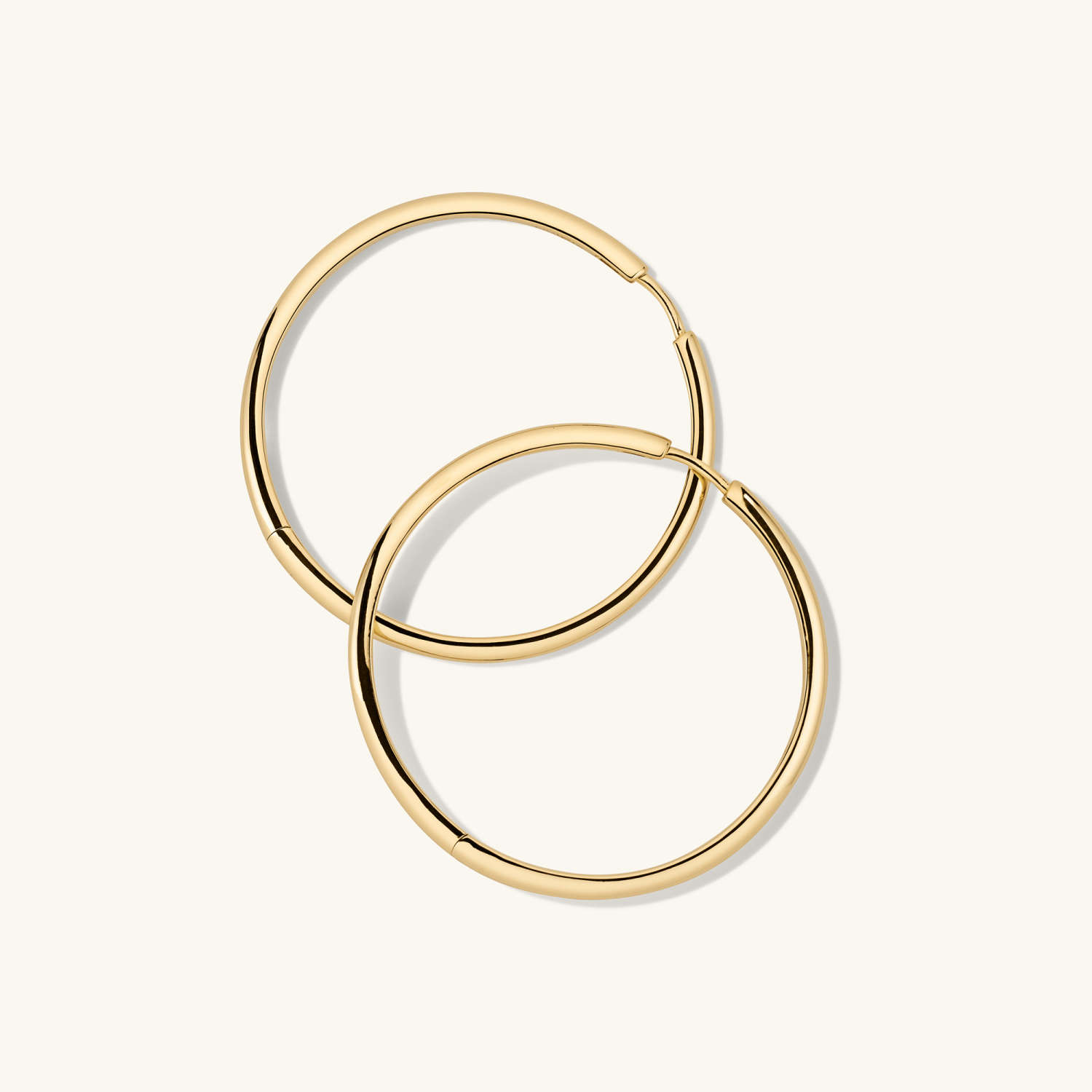 Round Tube Oversized 14K Solid Gold Hoop Earring  customdiamjewel 10 KT Solid Gold Yellow Gold VVS-EF