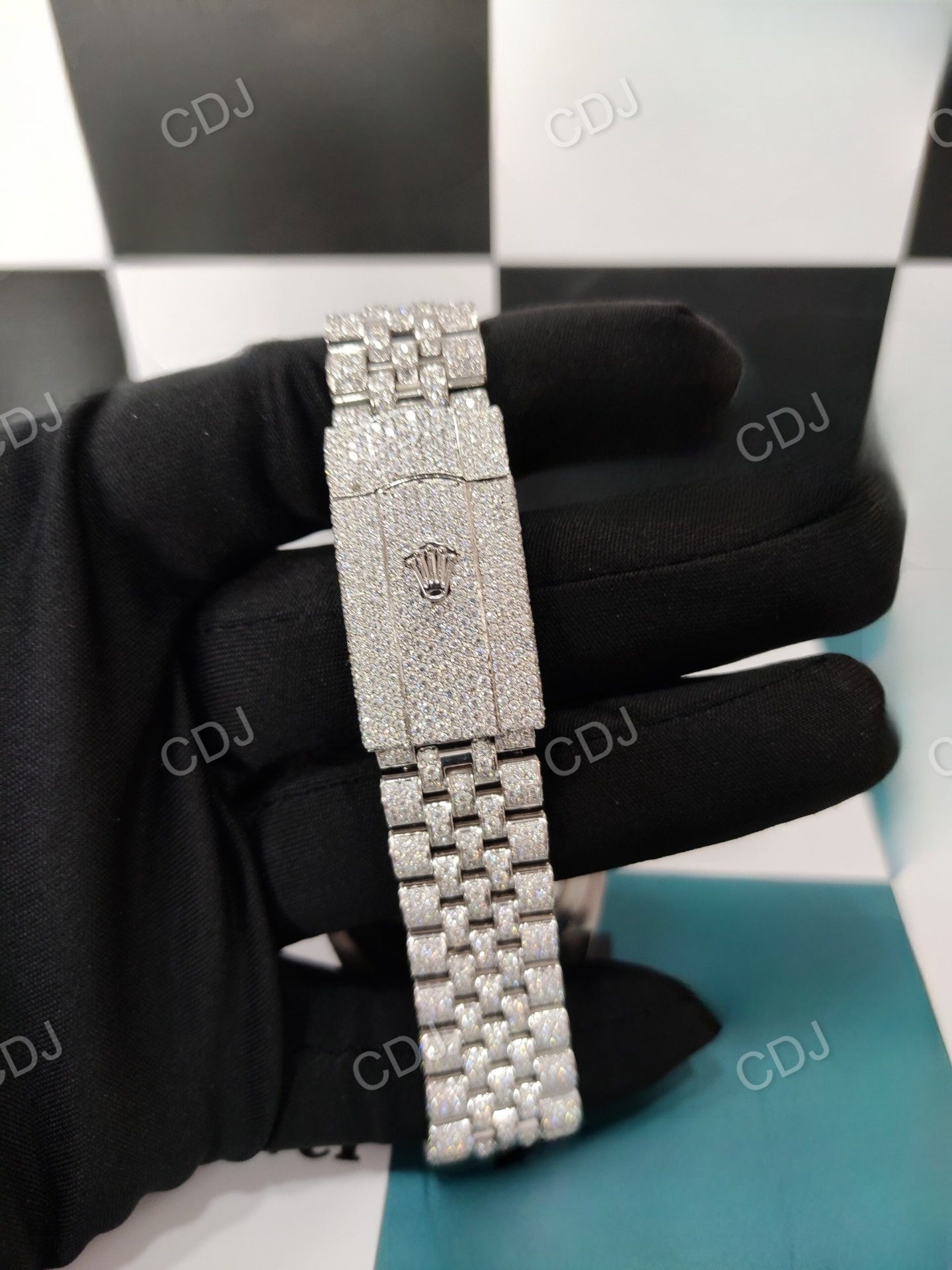 Stainless Steel White Gold Pelted Diamond Hip Hop Watch  customdiamjewel   