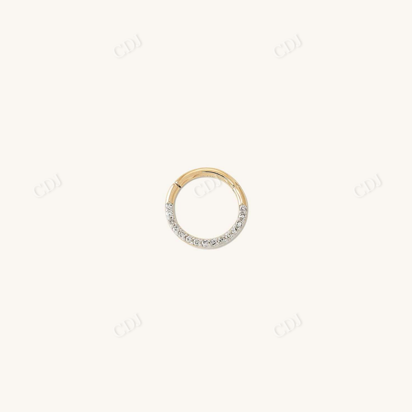 Pave Diamond Cartilage Single Hoop  customdiamjewel   