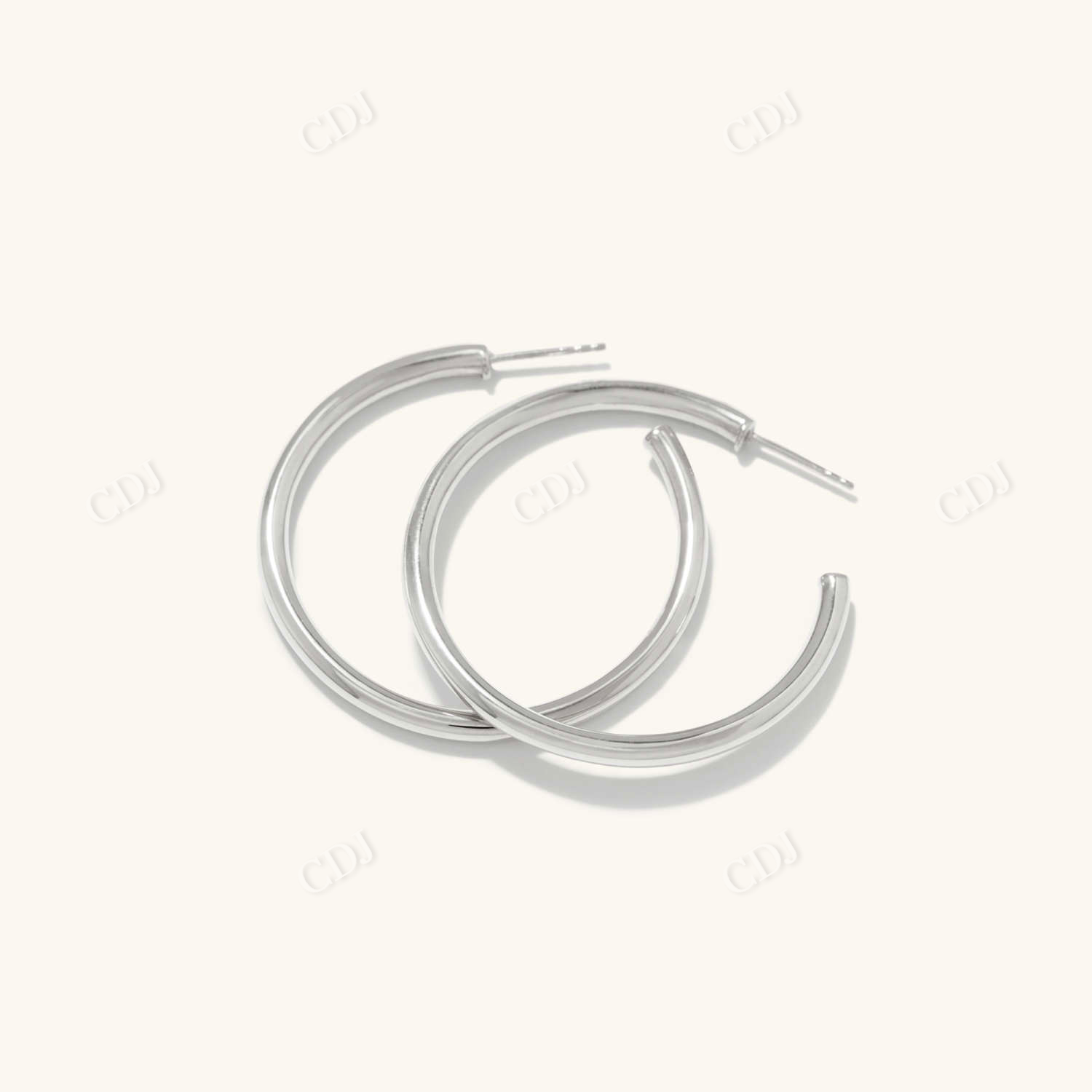 Thick Gold Hoop Earrings  customdiamjewel   