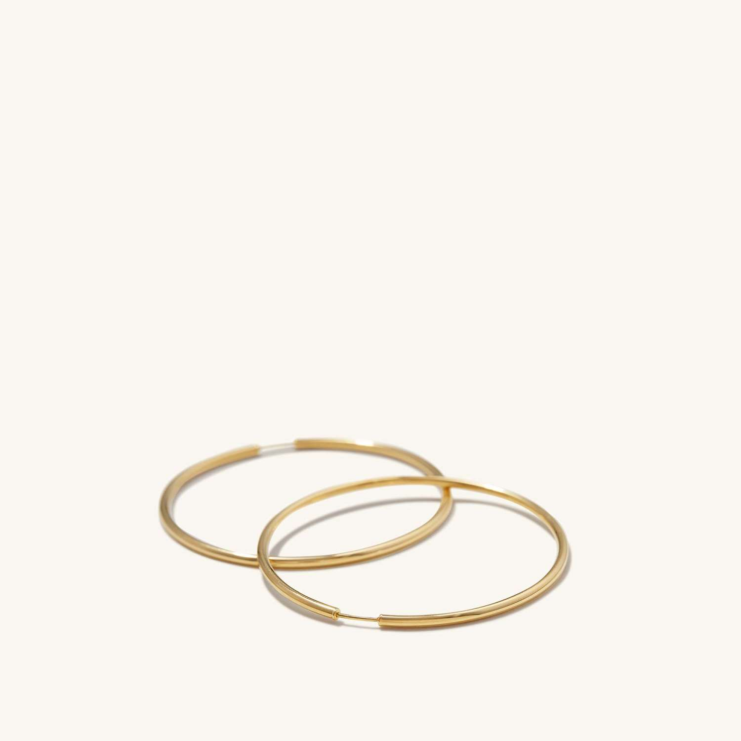 Oversized Thin 14K Solid Gold Classic Hoops Earring  customdiamjewel   