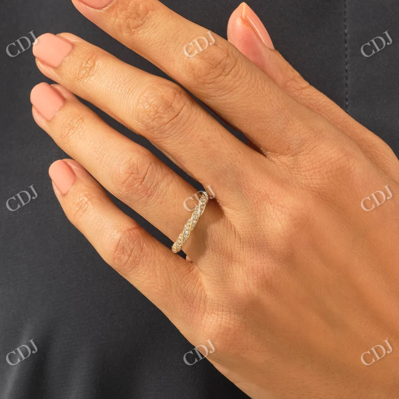 0.22CTW Twisted Half Eternity Wedding Band  customdiamjewel   