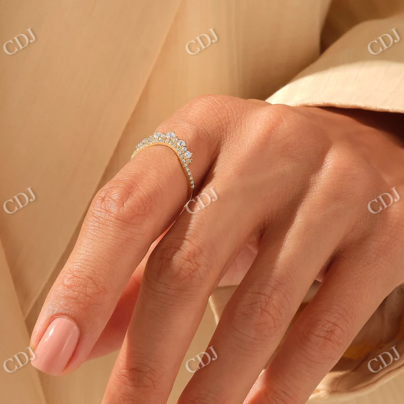 0.25CTW Tiara Stacking Curved Wedding Band  customdiamjewel   