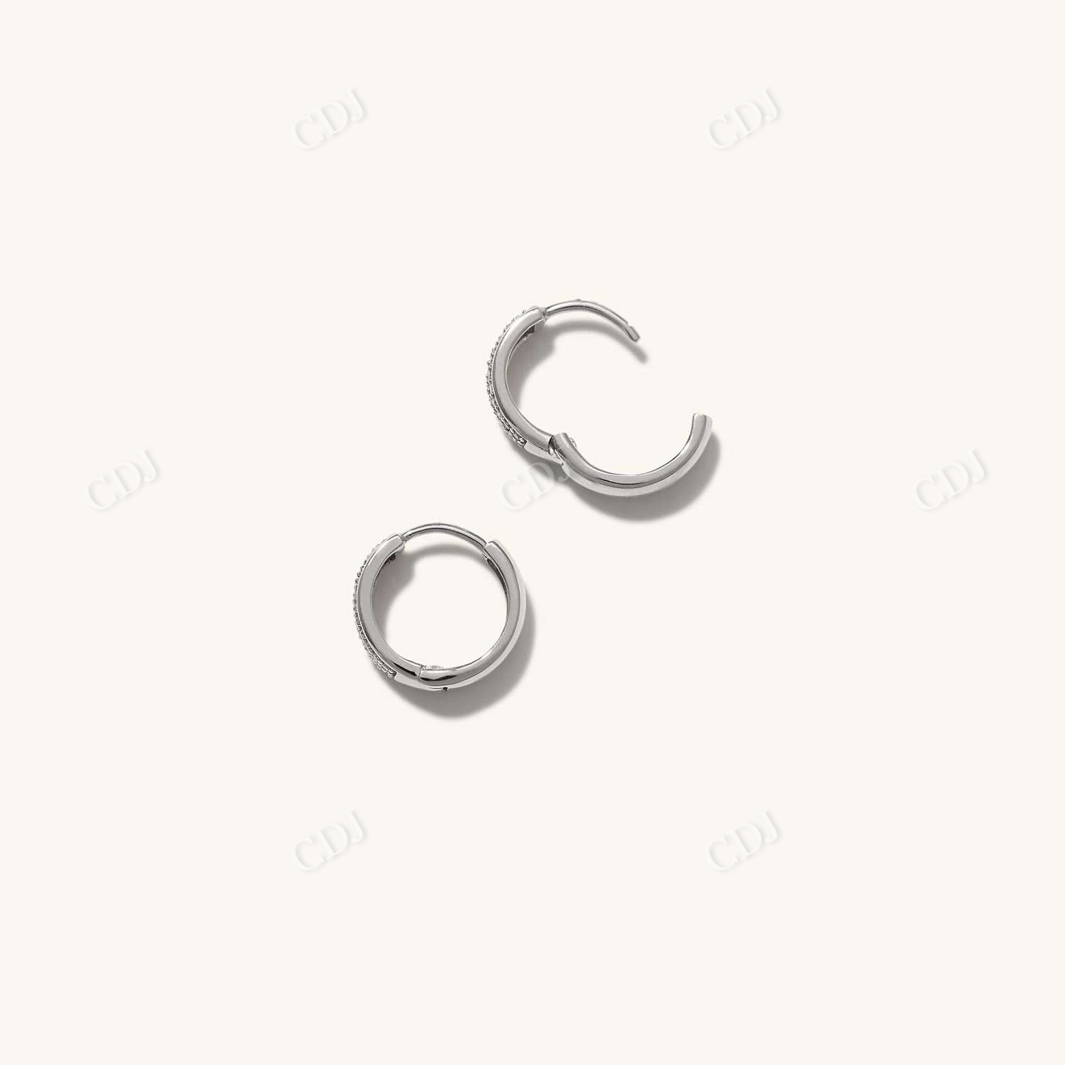 0.178CTW Lab Grown Pave Diamond Bold Hoops  customdiamjewel   