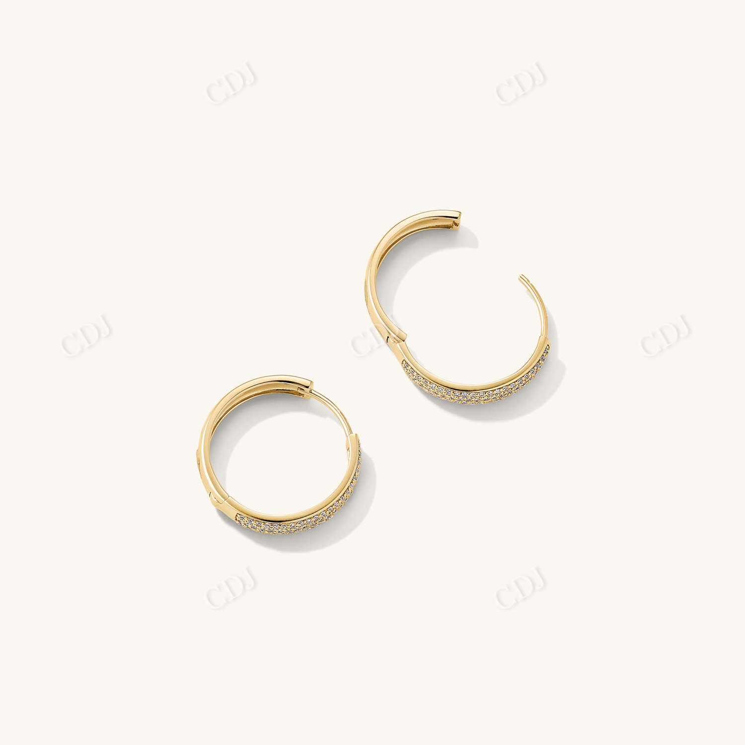 0.68CTW Lab Grown Round Diamond Hoop Earring  customdiamjewel   