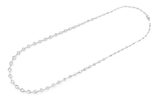 Bezel Set Eternity Diamond Necklace For Unisex  customdiamjewel   