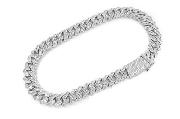 Baguette Diamonds Cuban Link Chain Necklace  customdiamjewel   