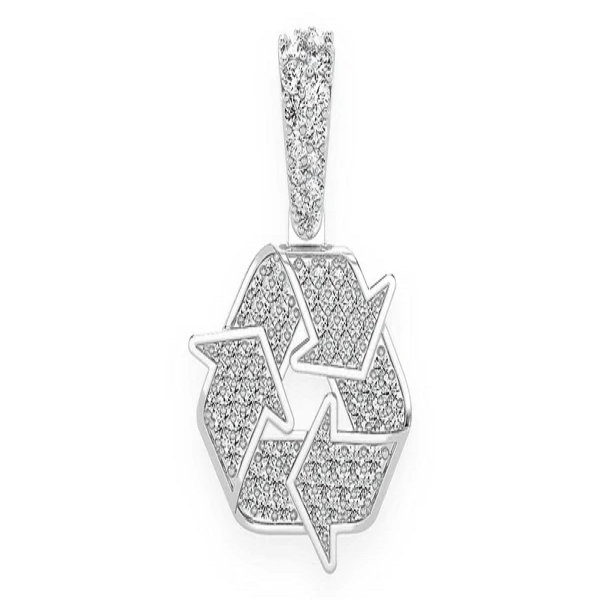 0.55CTW Recycle Symbol Pendant  customdiamjewel   