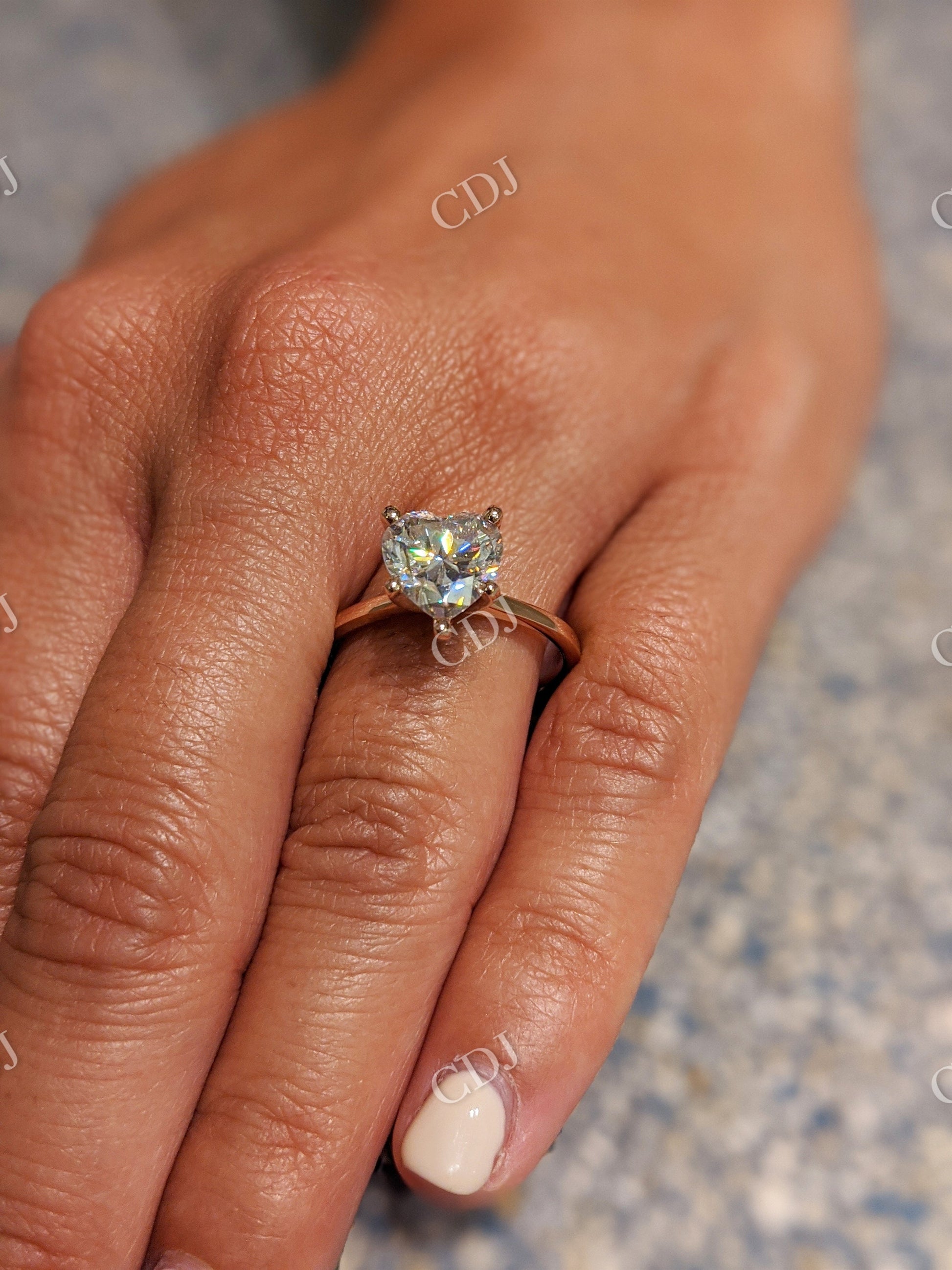 Solitaire Heart Cut Moissanite Engagement Ring  customdiamjewel   