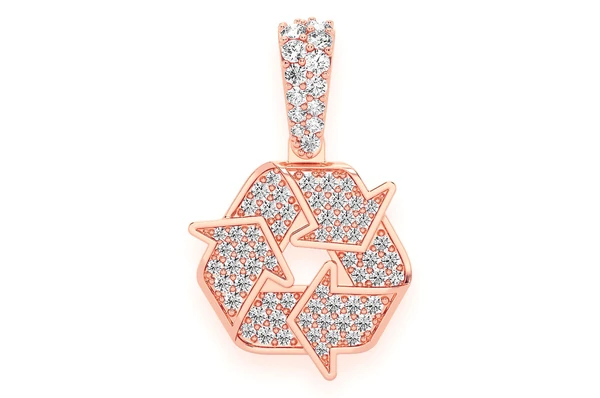 0.55CTW Recycle Symbol Pendant  customdiamjewel   