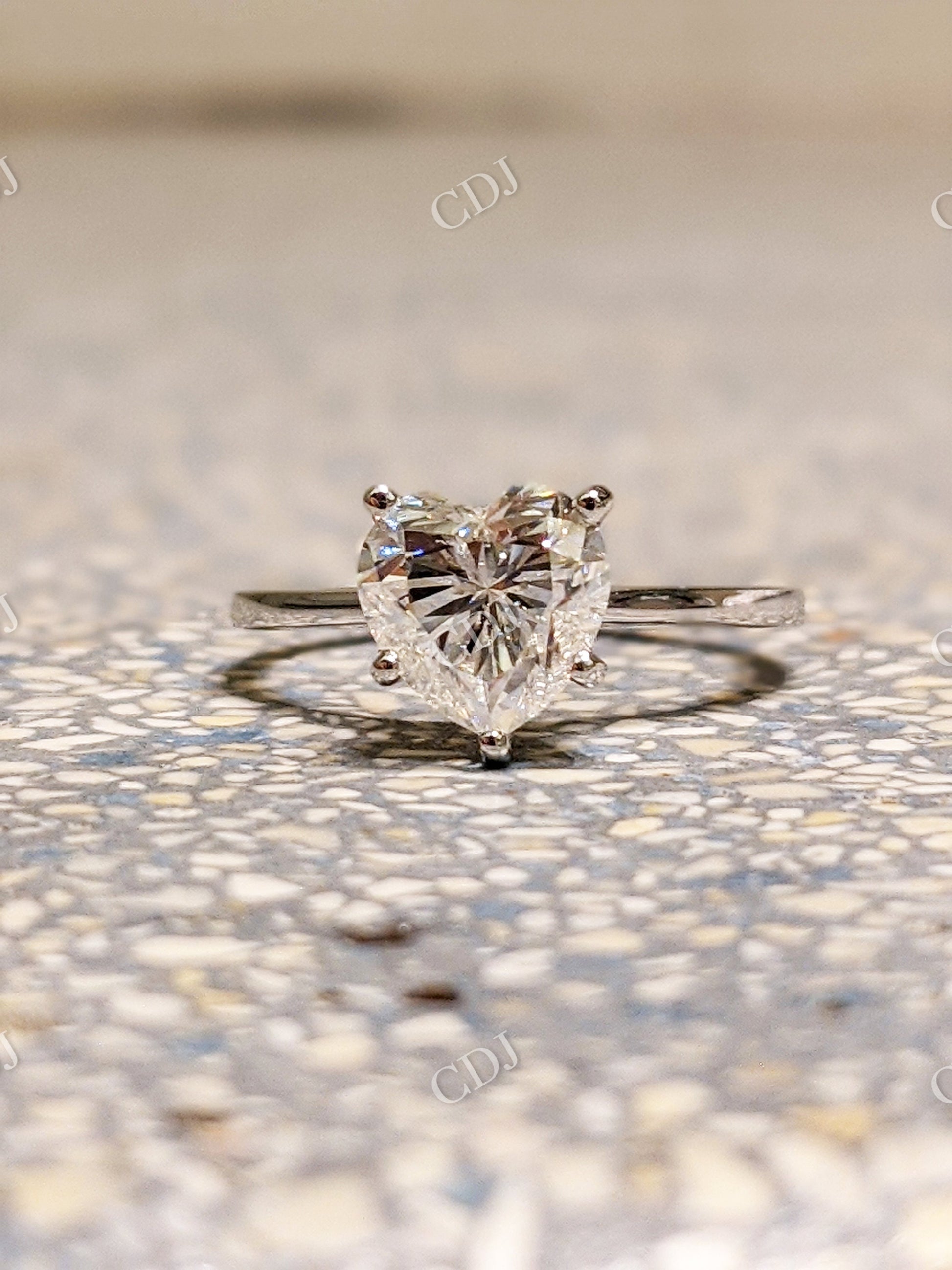 Solitaire Heart Cut Moissanite Engagement Ring  customdiamjewel   