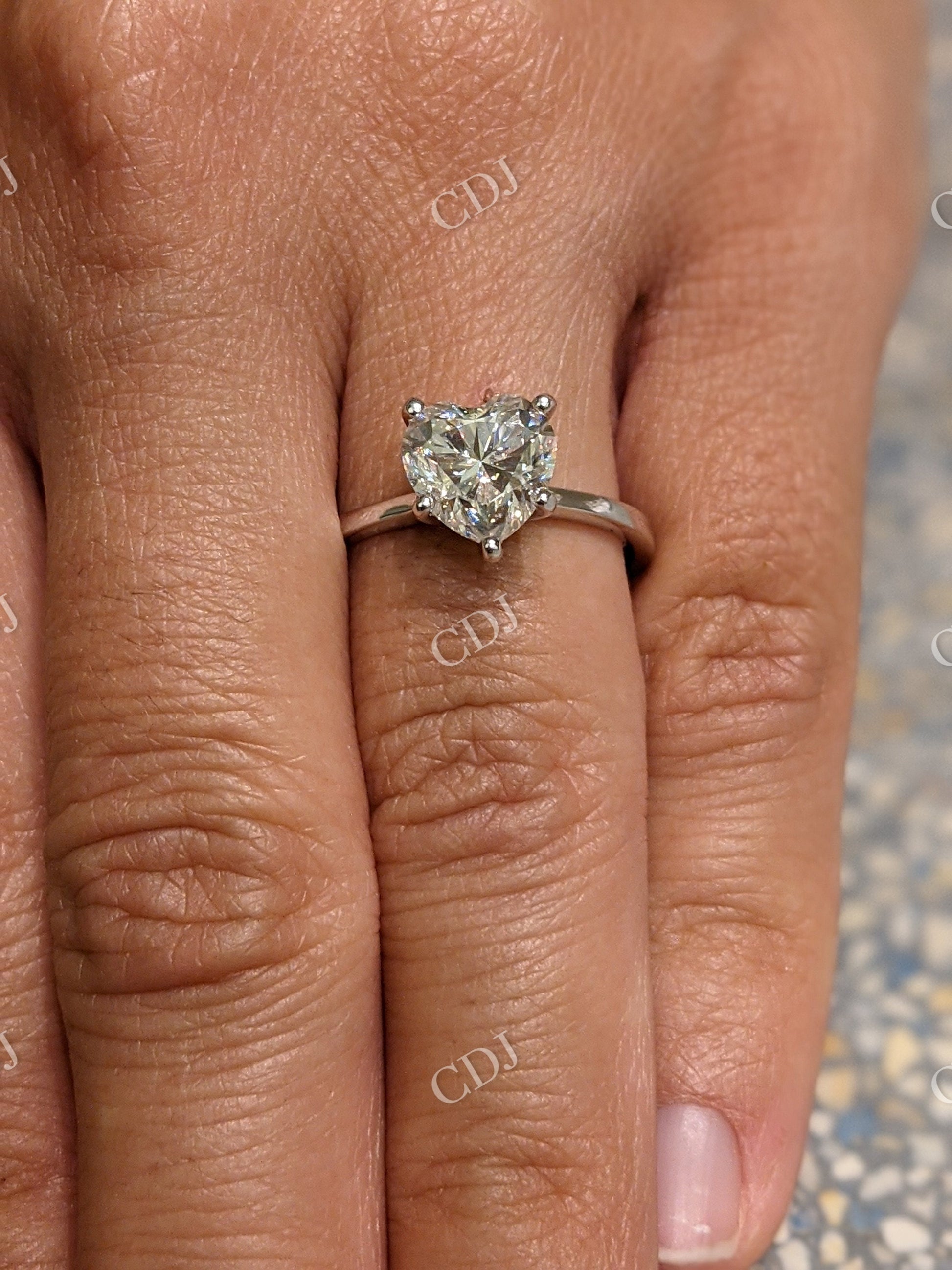 Solitaire Heart Cut Moissanite Engagement Ring  customdiamjewel   