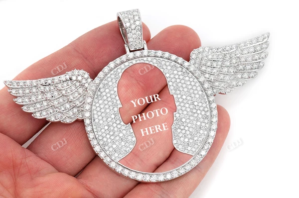 Hip Hop 10.50ctw Wings Picture Memory Pendant  customdiamjewel   