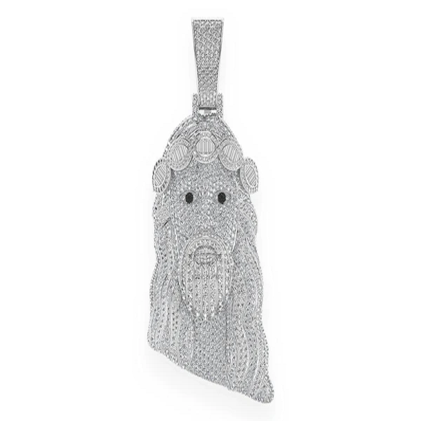 Large 15.00ctw Baguette Crown Jesus Pendant  customdiamjewel   