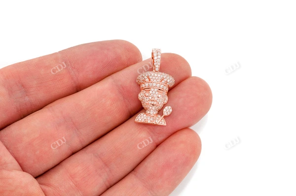 0.85CTW Diamond Chef Emoji Pendant  customdiamjewel   