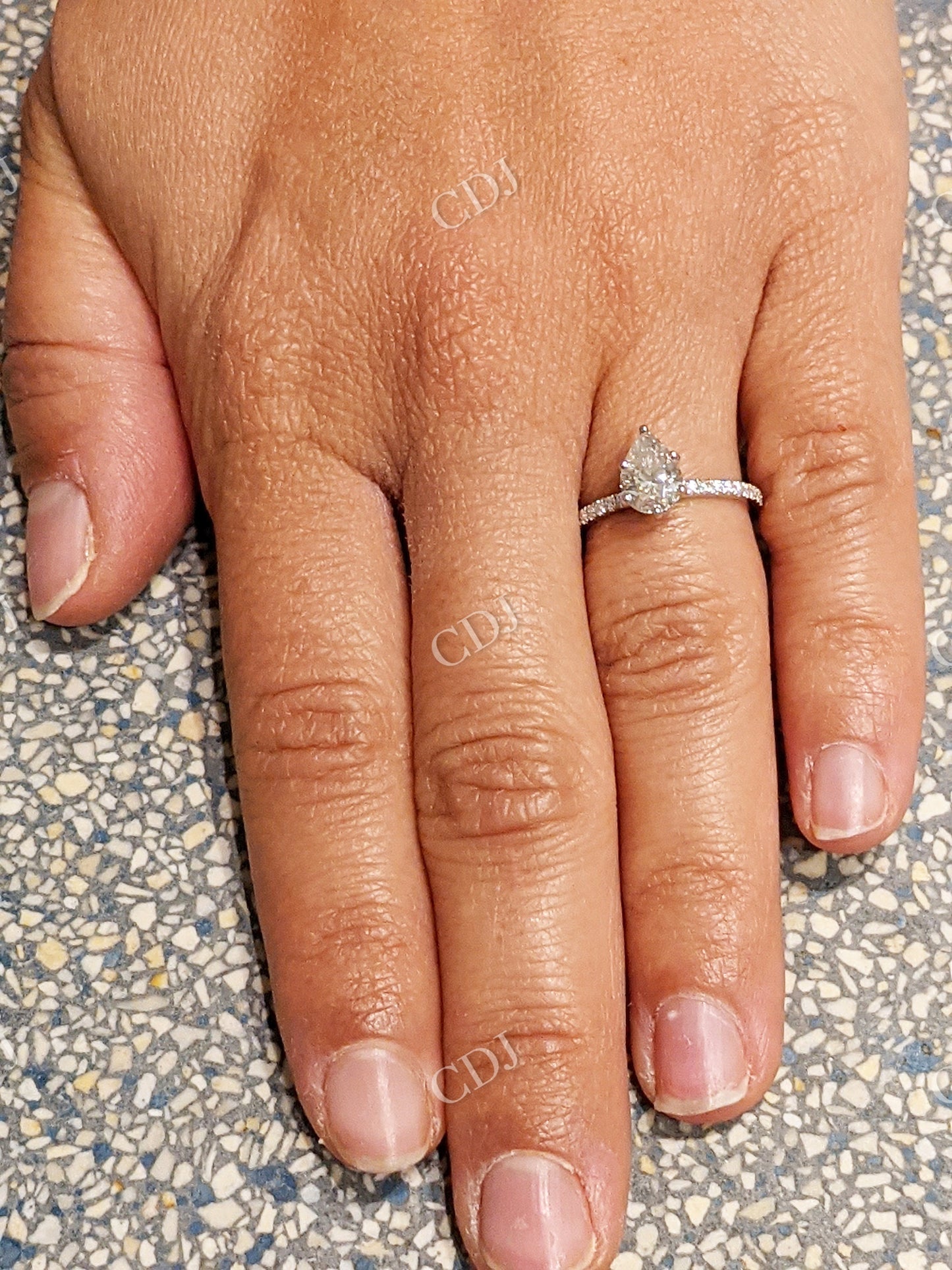 Pear Cut 14k Solid Gold Moissanite Engagement Ring  customdiamjewel   